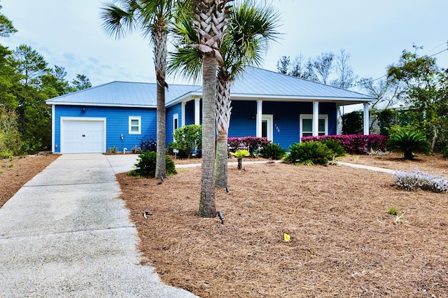 view of front of house with a garage