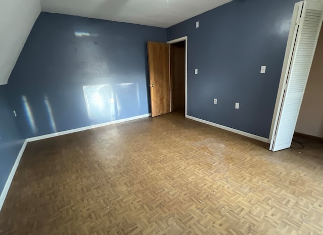 empty room featuring light parquet floors