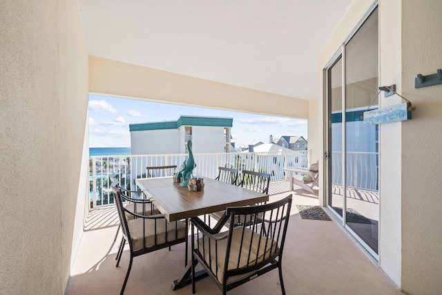 balcony with a water view