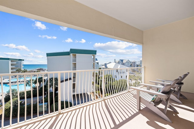 balcony with a water view