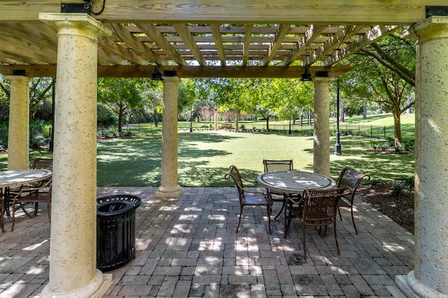 view of patio / terrace with a pergola