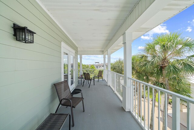 balcony with french doors