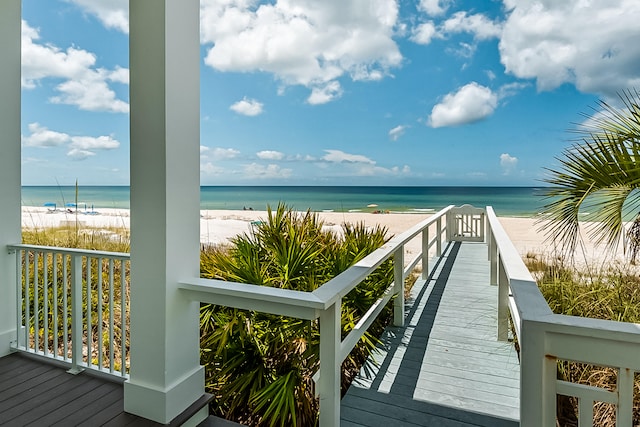 property view of water with a view of the beach