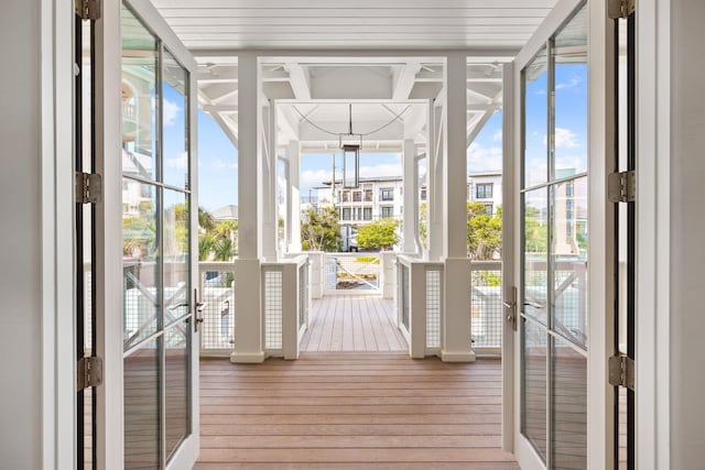 view of unfurnished sunroom