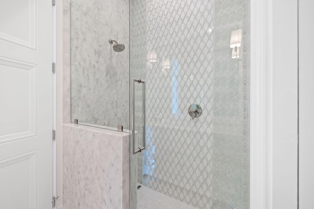 bathroom featuring walk in shower