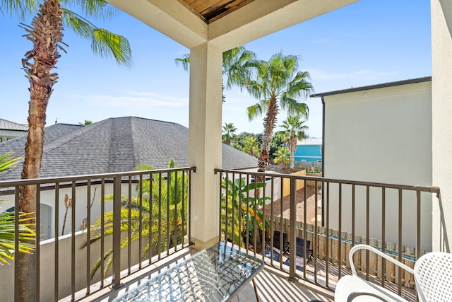 balcony with a water view