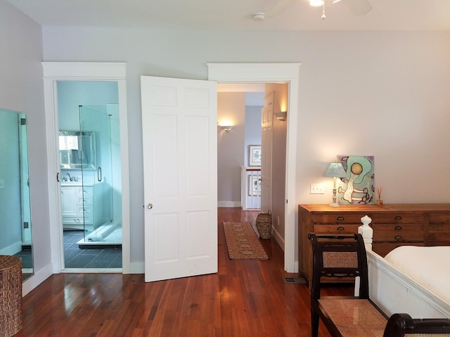 bedroom featuring dark wood-type flooring