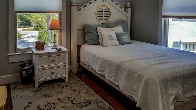 bedroom with light wood-type flooring