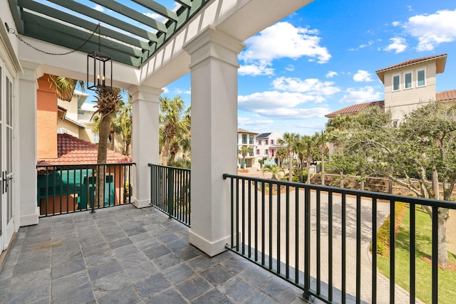 balcony with a pergola