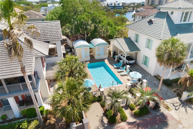 view of pool featuring a patio area