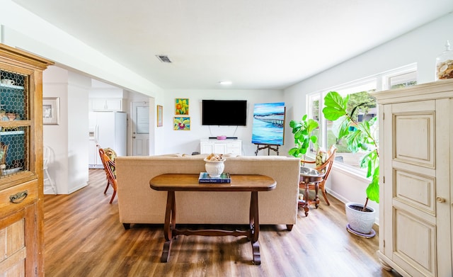 living room featuring light hardwood / wood-style flooring