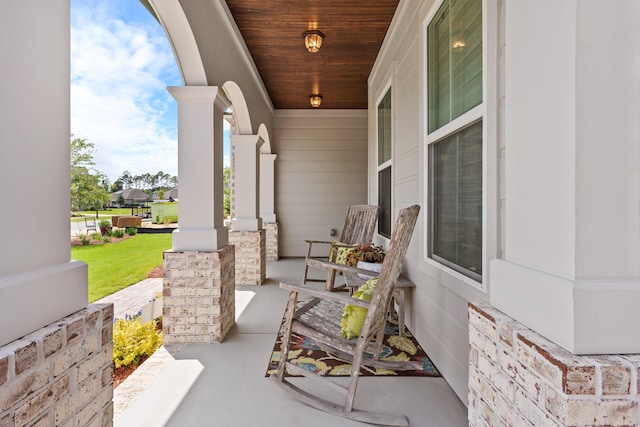 view of patio featuring covered porch