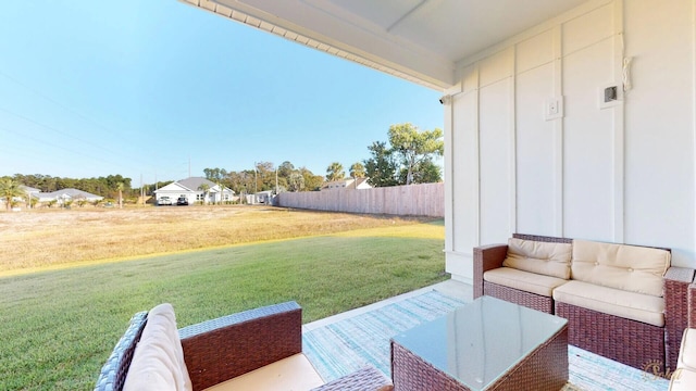 view of patio with an outdoor living space