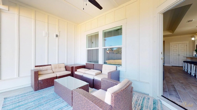 view of patio / terrace featuring an outdoor living space