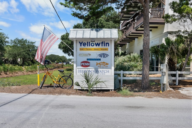 view of community sign