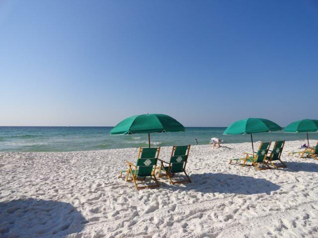 view of water feature featuring a beach view