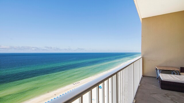 balcony with a water view