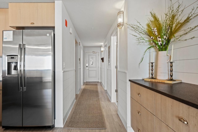 hall featuring light hardwood / wood-style floors