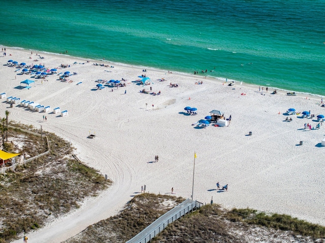 property view of water featuring a view of the beach