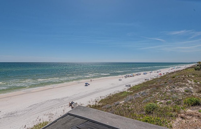 water view featuring a beach view