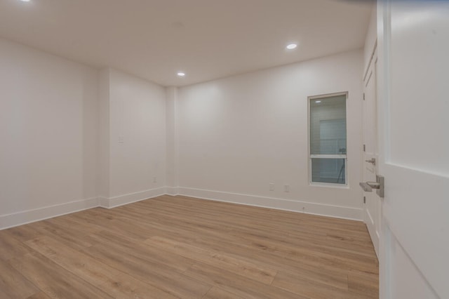 empty room featuring light wood-type flooring