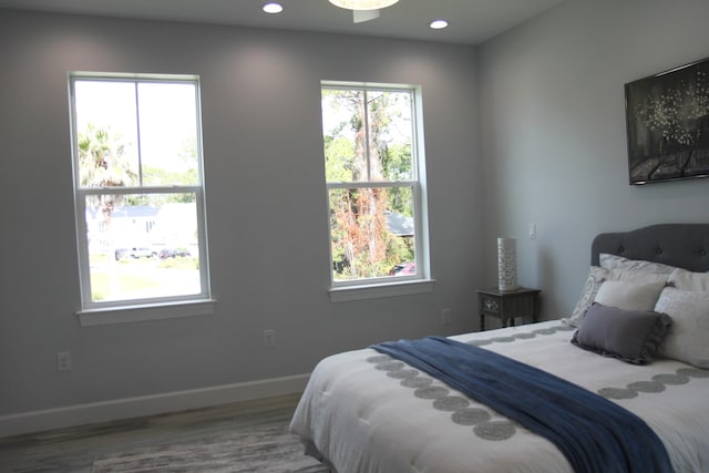 bedroom featuring hardwood / wood-style floors