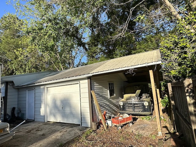 view of garage