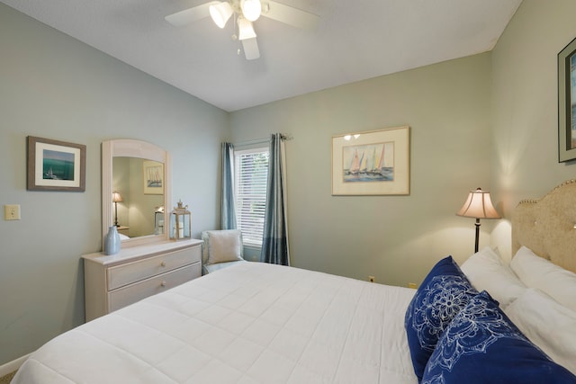 bedroom featuring ceiling fan