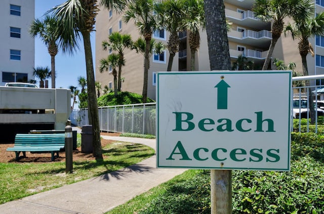 view of community sign