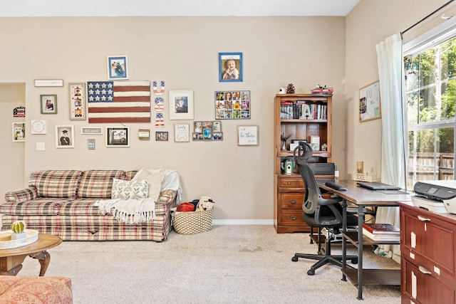 office featuring carpet flooring