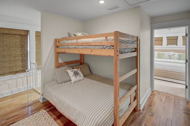 bedroom featuring wood-type flooring