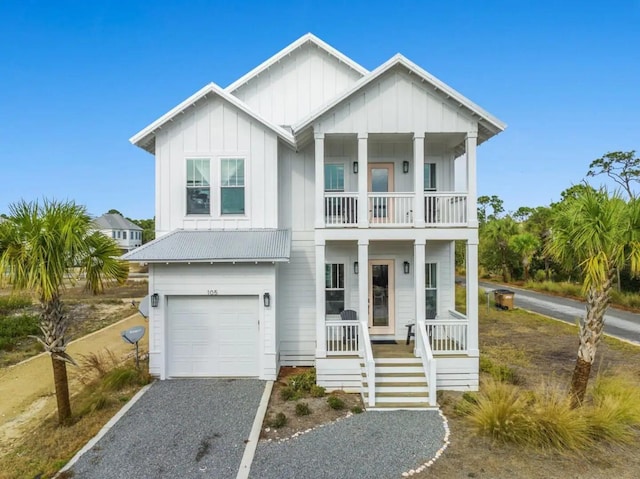 coastal inspired home featuring a porch