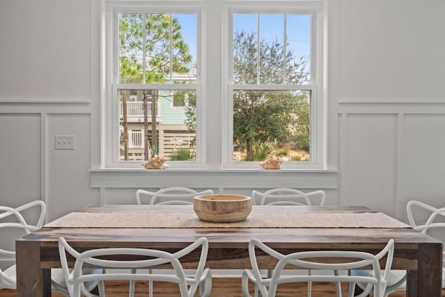 dining area with a healthy amount of sunlight