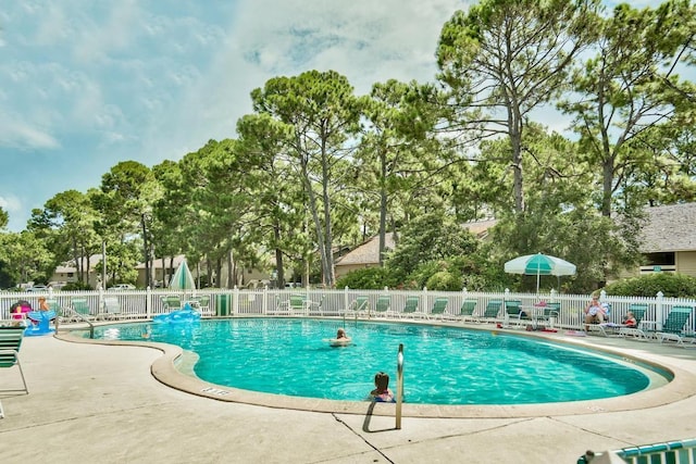 view of pool with a patio