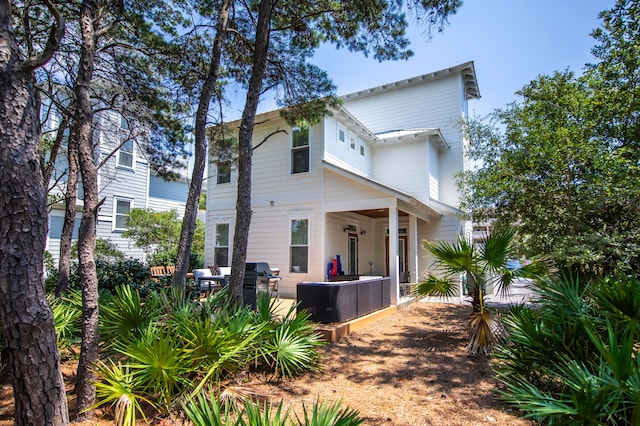 view of front of home with a patio