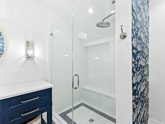 full bath featuring a shower stall