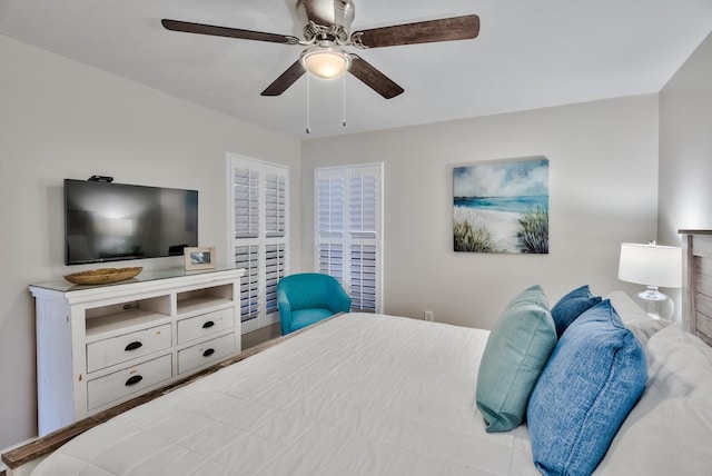 bedroom with ceiling fan