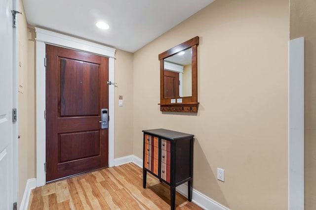 entrance foyer featuring light wood-type flooring