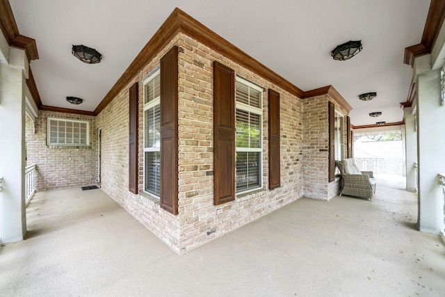 view of patio featuring a porch