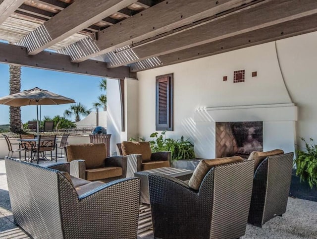 view of patio / terrace featuring a pergola