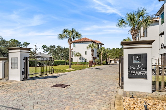 view of community sign