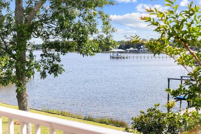 water view featuring a boat dock