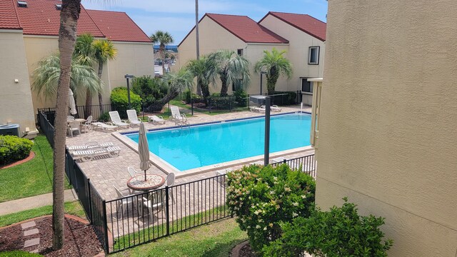 view of pool with central AC