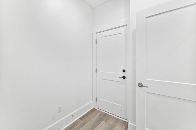 doorway to outside featuring light wood-type flooring