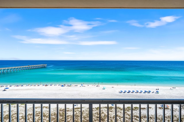 property view of water with a view of the beach