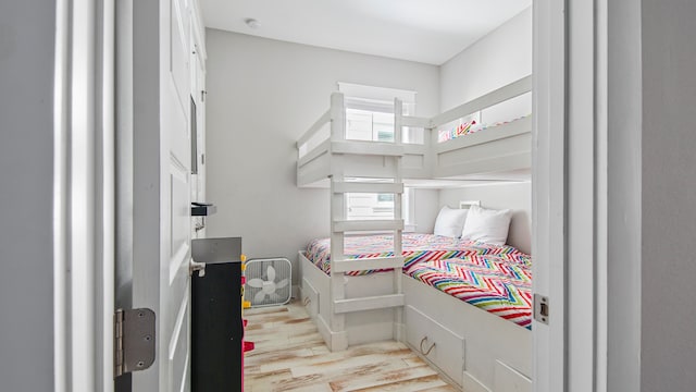 bedroom featuring light hardwood / wood-style flooring