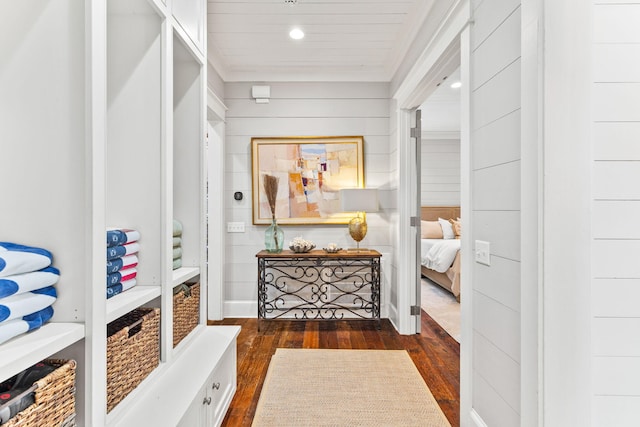 interior space featuring dark hardwood / wood-style floors