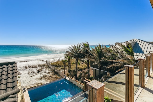 property view of water with a view of the beach