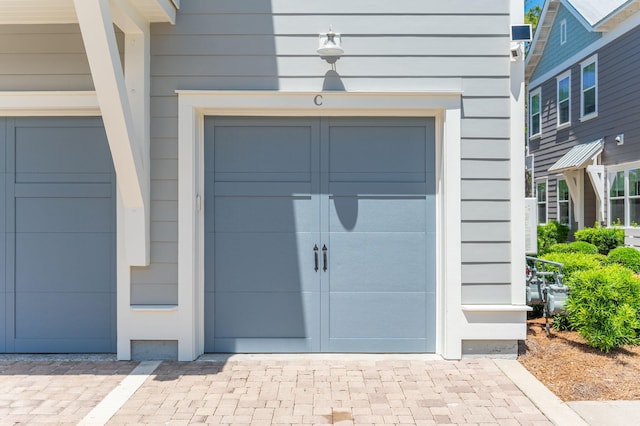 view of garage