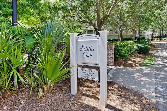 view of community sign